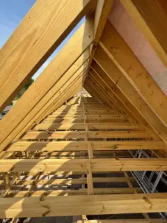 New rafters seen from the gable end