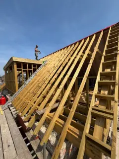 Rafters and dormer frame complete