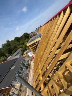 The dormer side wall framed