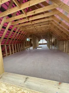 The new loft room boarded, with breathable membrane above